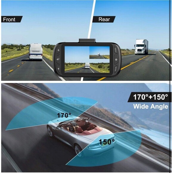 EACHPAI K200 Pro 4K Dash Cam Dual Front & Back Camera UHD WiFi Night Vision GPS - Picture 7 of 16